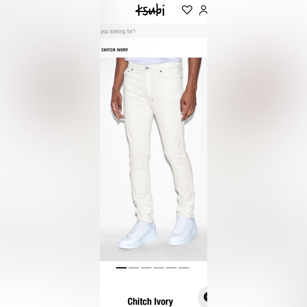 Ksubi Chitch Ivory slim fit jeans. Worn twice. Great jeans; I no longer fit them